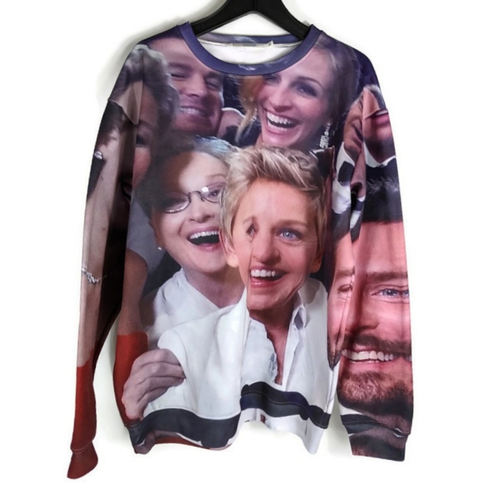 Shelfies Sweatshirt Ellen Degeneres Oscars Selfie Mens XXL